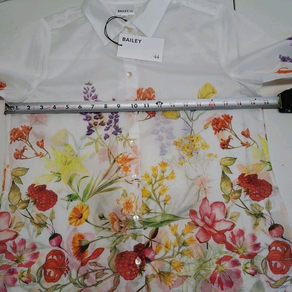 Bailey/44 Women's S Sheer Floral Button Blouse Floral Print - Picture 6 of 8